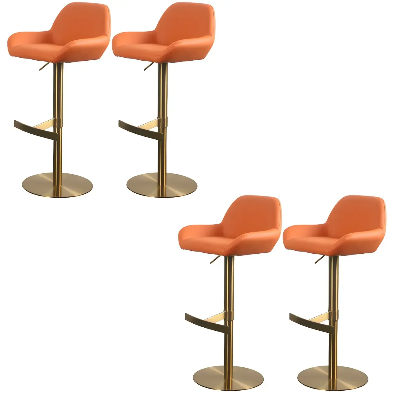 Glossy Metal Bucket Swivel Adjustable Bar Stools Image - 68
