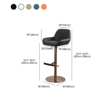 Glossy Metal Bucket Swivel Adjustable Bar Stools Image - 74