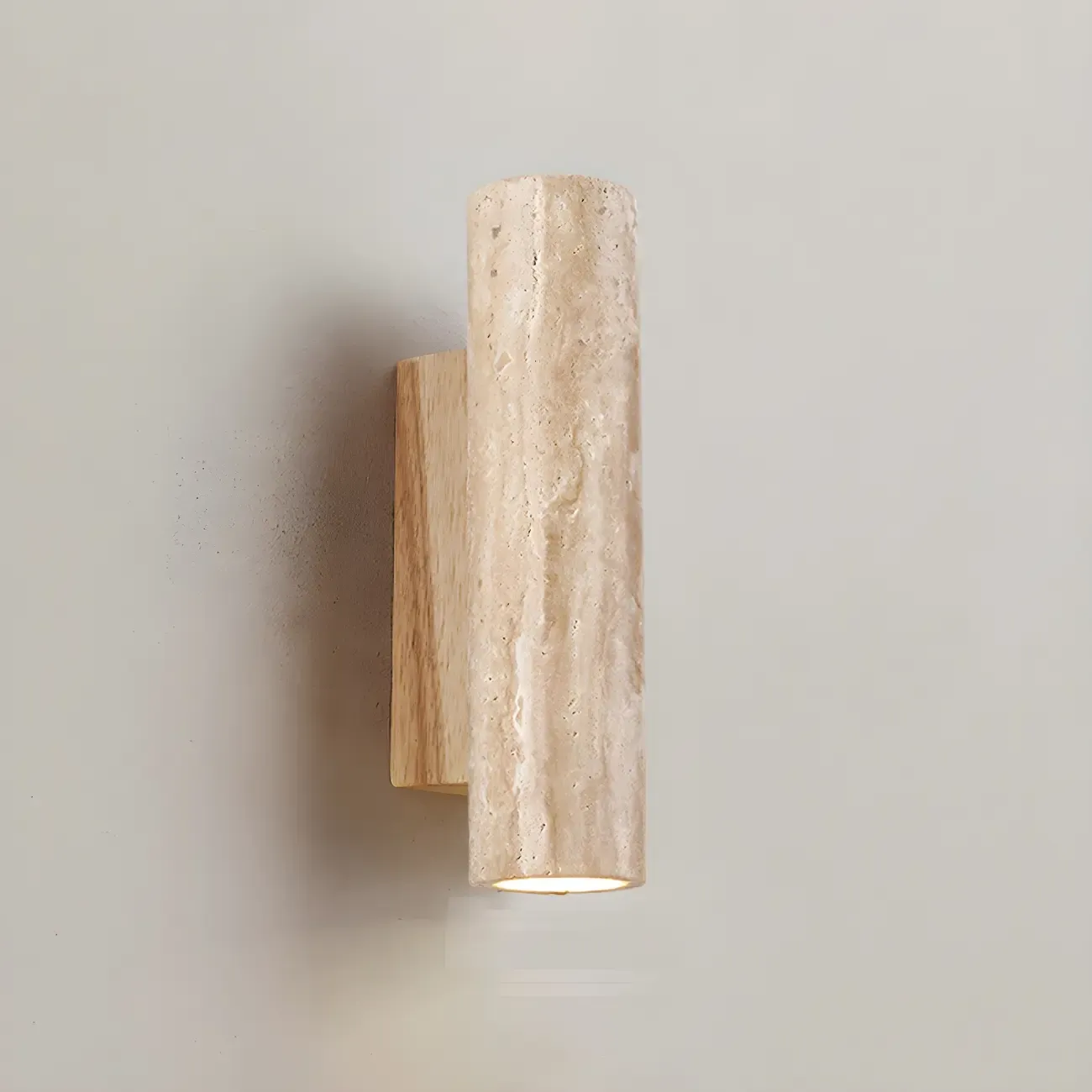 Minimalist Beige Marble Wall Sconce for Bedroom Image - 7