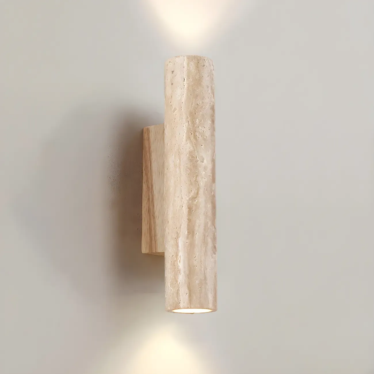 Minimalist Beige Marble Wall Sconce for Bedroom Image - 8
