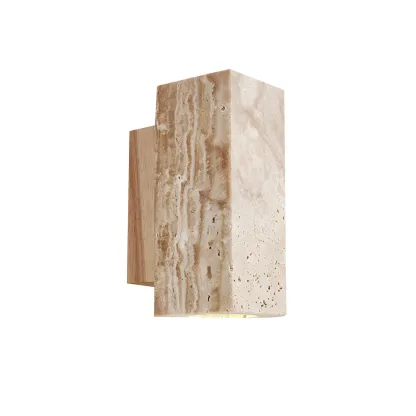 Minimalist Beige Marble Wall Sconce for Bedroom Image - 9