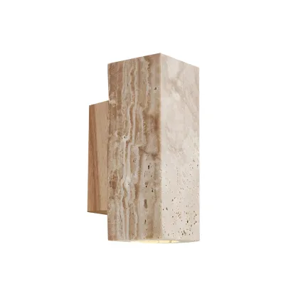 Minimalist Beige Marble Wall Sconce for Bedroom Image - 10