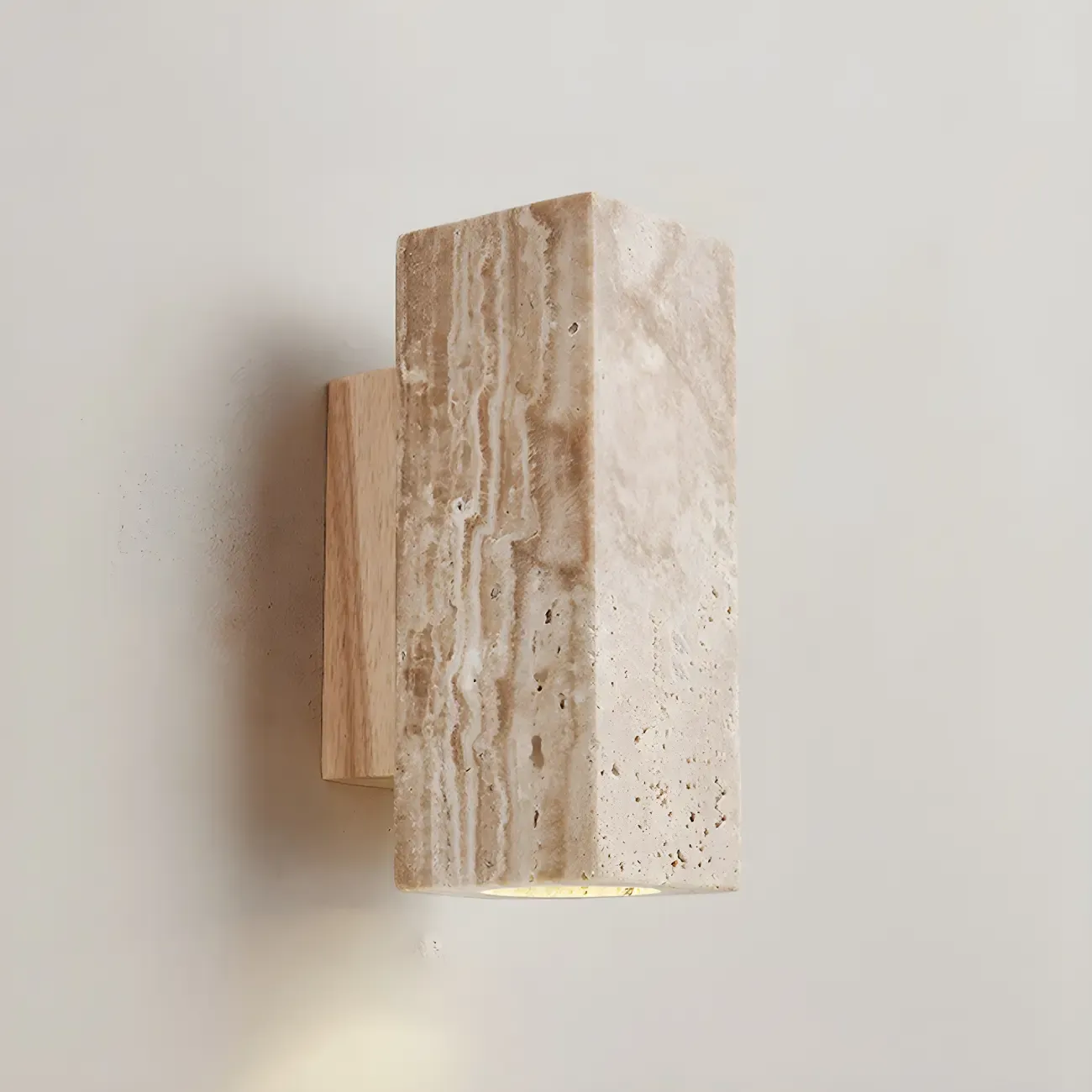 Minimalist Beige Marble Wall Sconce for Bedroom Image - 15