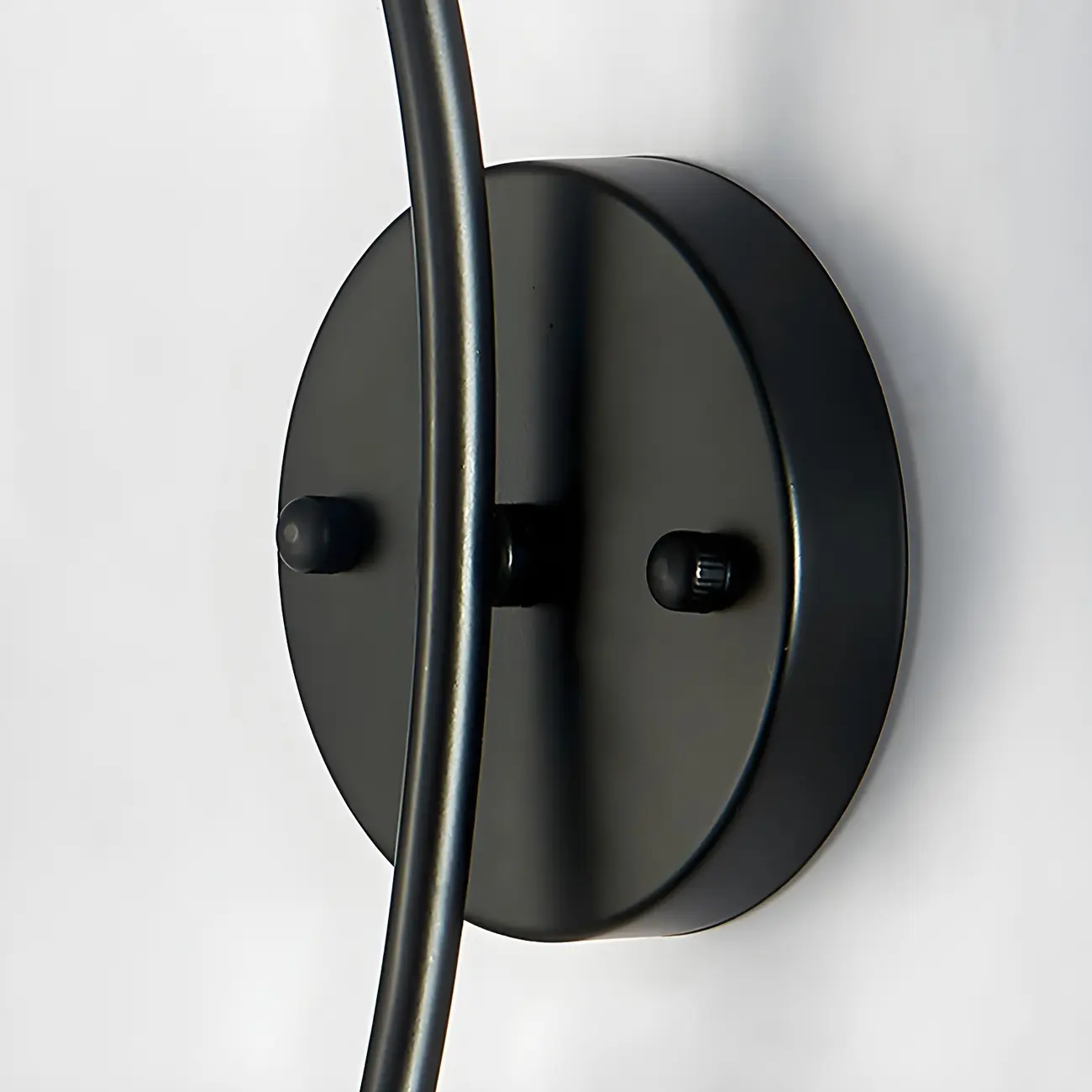 Modern Metal Black Arc Bathroom Vanity Light with Glass Shade | homeyfad