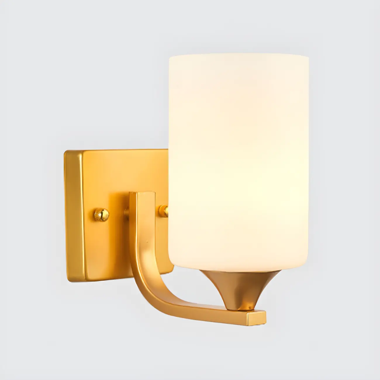 Gold Modern Cylinder Glass Shade Bathroom Vanity Light | homeyfad