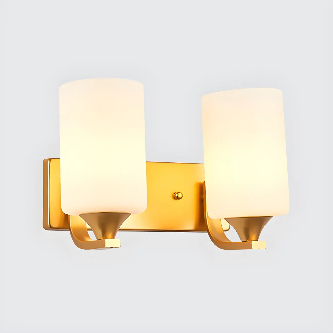 Gold Modern Cylinder Glass Shade Bathroom Vanity Light | homeyfad