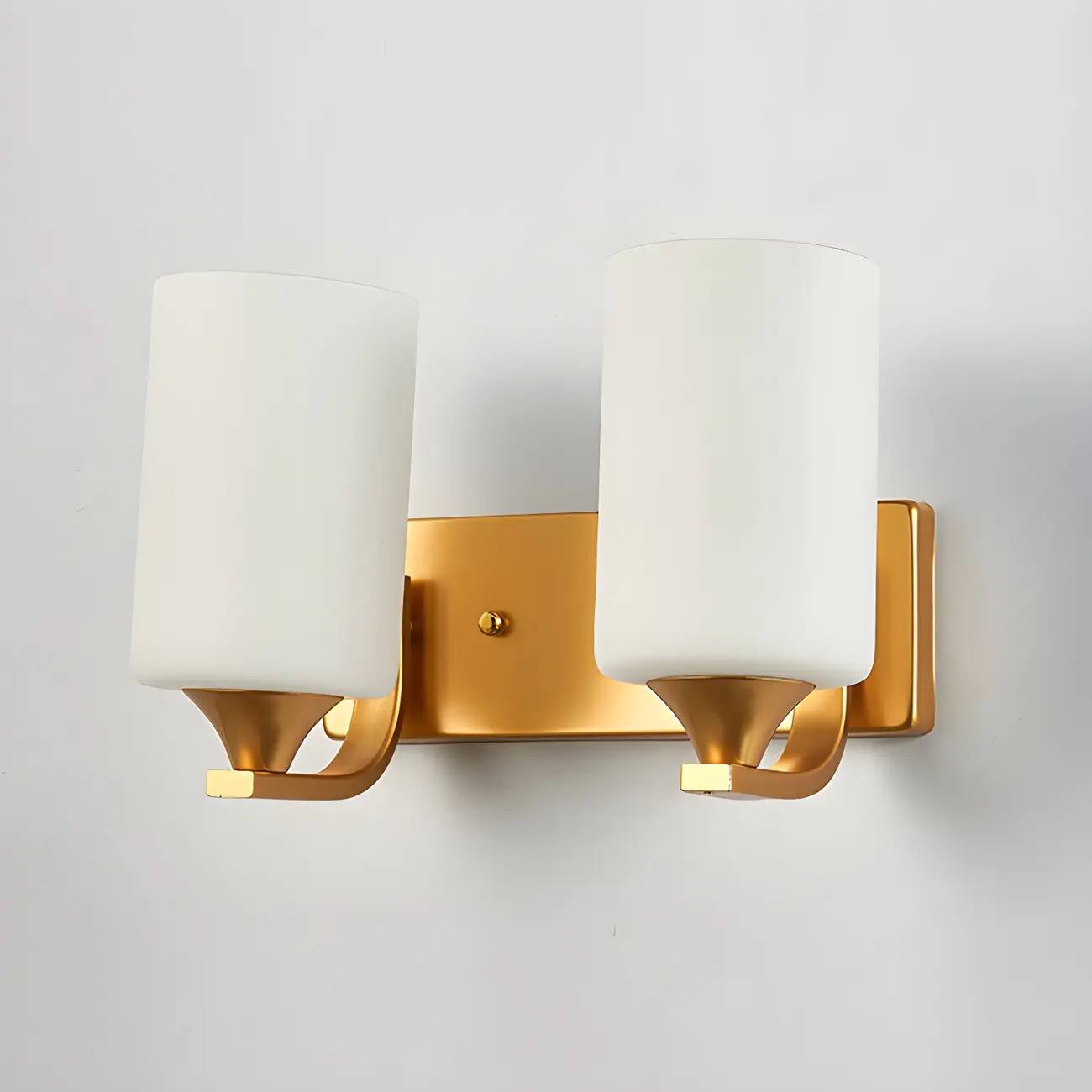 Gold Modern Cylinder Glass Shade Bathroom Vanity Light | homeyfad