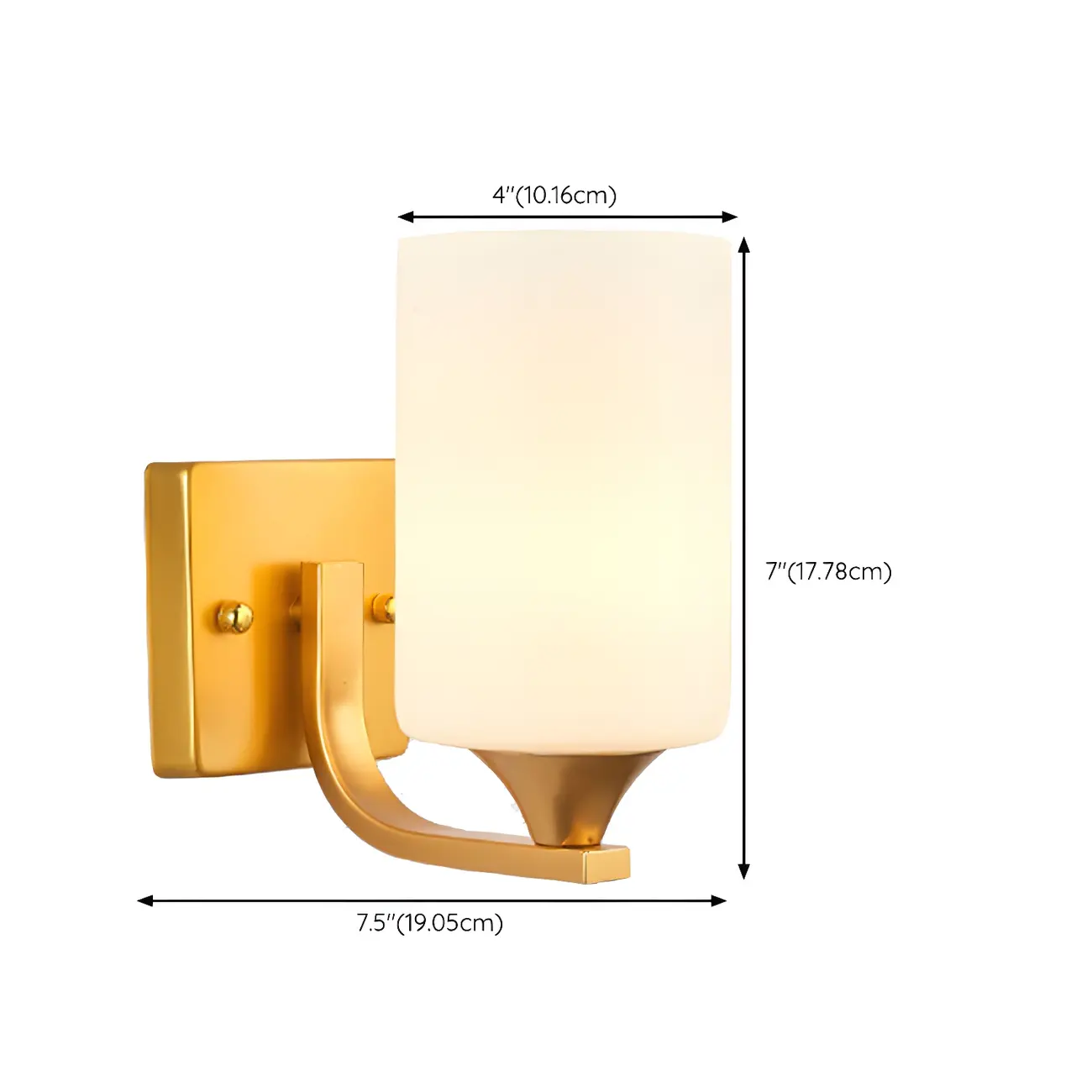 Gold Modern Cylinder Glass Shade Bathroom Vanity Light | homeyfad