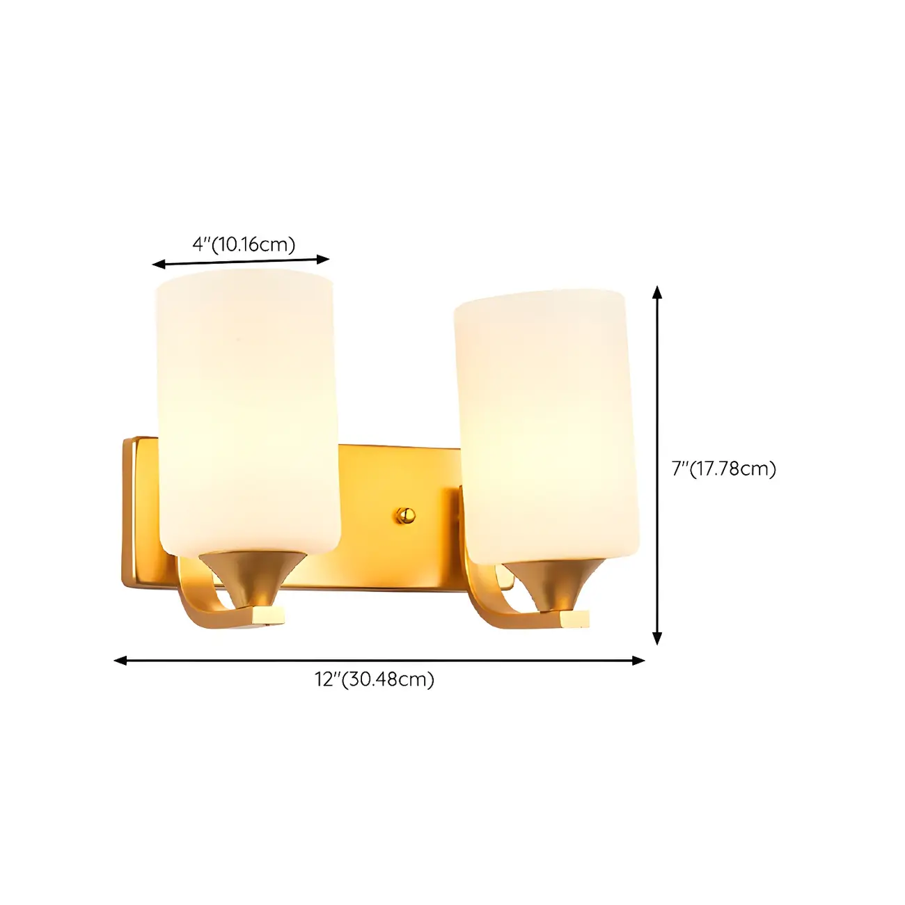 Gold Modern Cylinder Glass Shade Bathroom Vanity Light | homeyfad