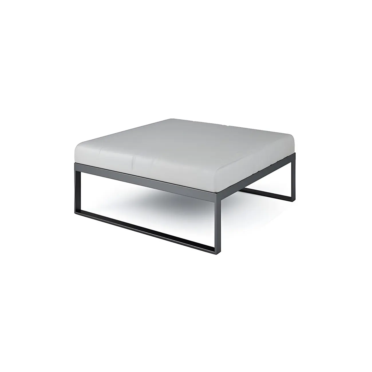 27" Industrial Gray Metal Patio Sofa Water Resistant Image - 2 | homeyfad