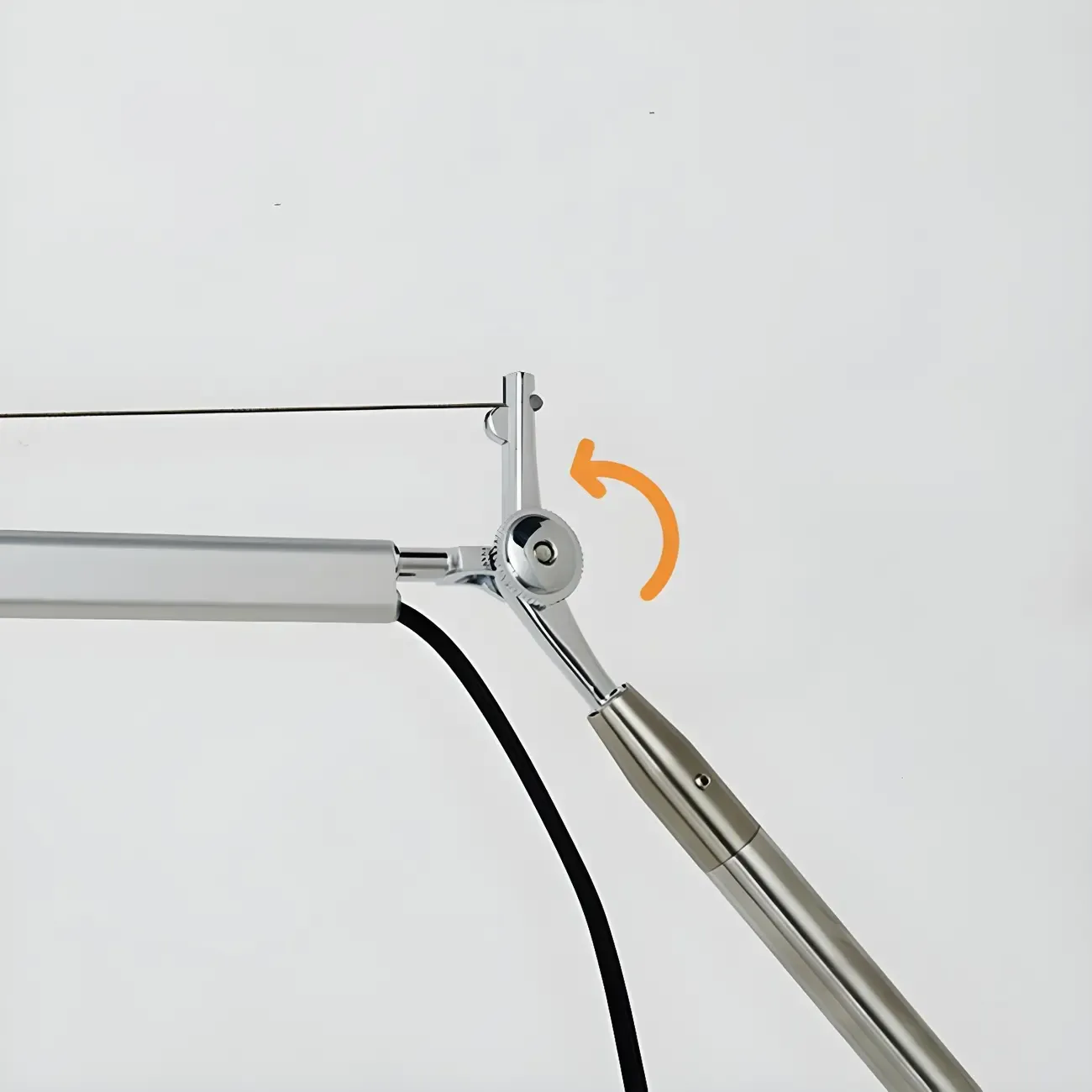 Simple Fabric Shade Silver Swing Arm Wall Light Image - 10