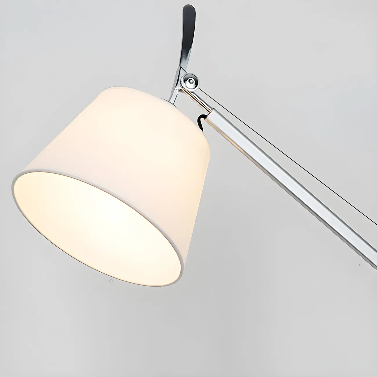 Simple Fabric Shade Silver Swing Arm Wall Light Image - 9 | homeyfad