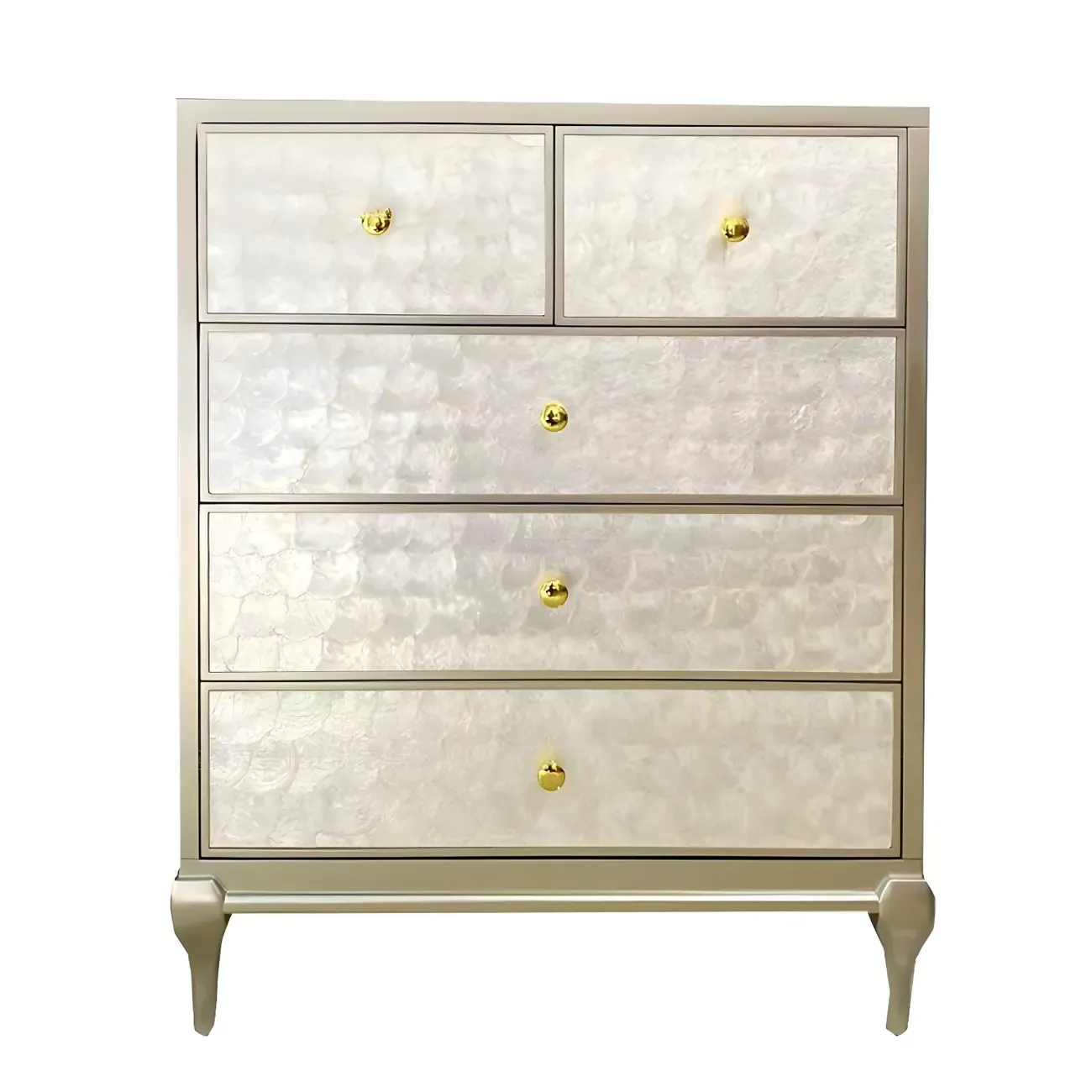Luxurious Wooden Dresser with 5 Drawers for Bedroom Image - 2