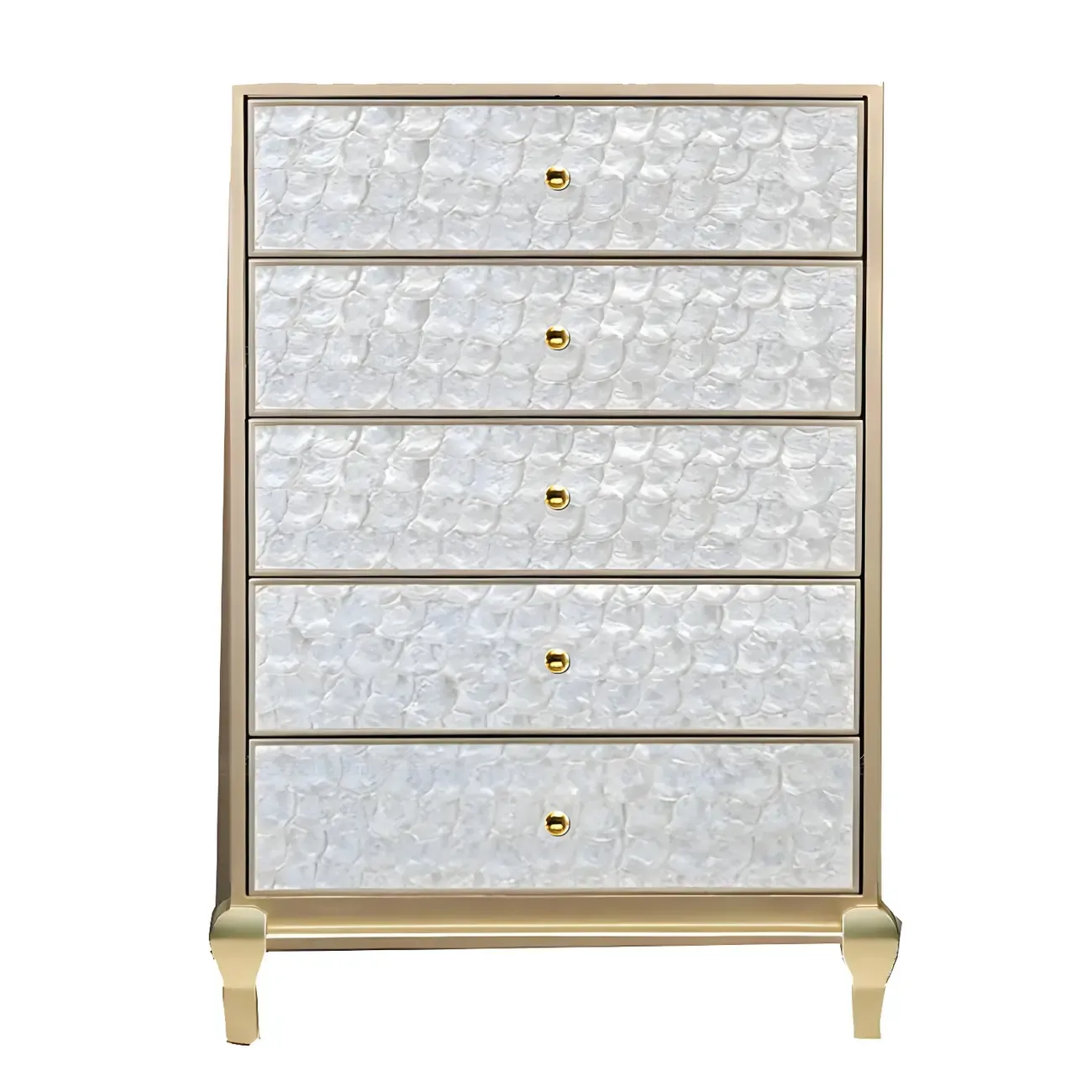Luxurious Wooden Dresser with 5 Drawers for Bedroom Image - 3