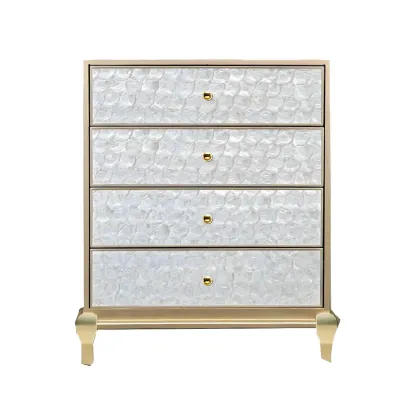 Luxurious Wooden Dresser with 5 Drawers for Bedroom Image - 5