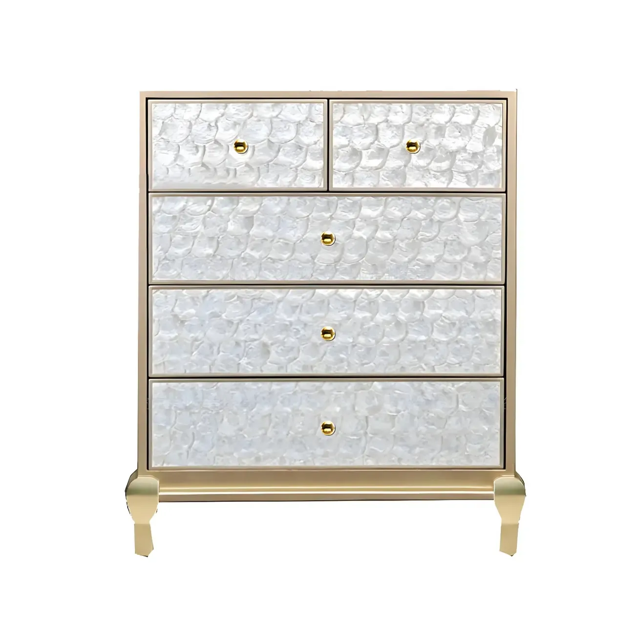 Luxurious Wooden Dresser with 5 Drawers for Bedroom Image - 7