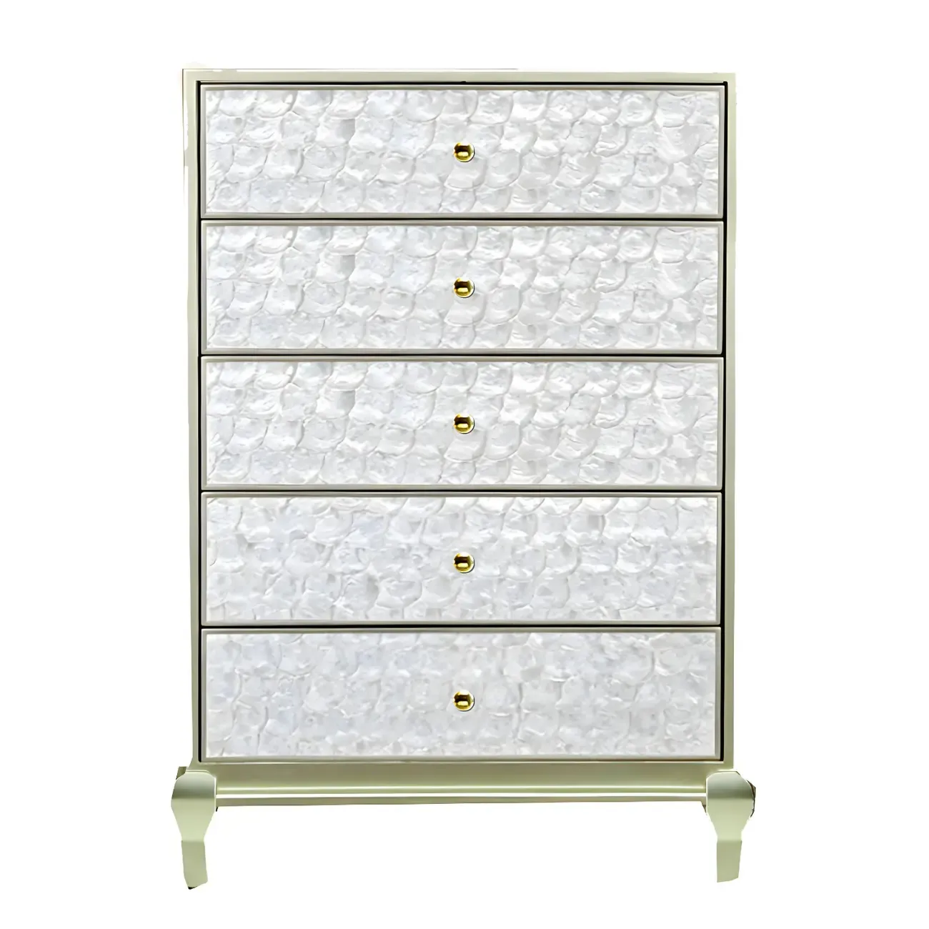 Luxurious Wooden Dresser with 5 Drawers for Bedroom Image - 9