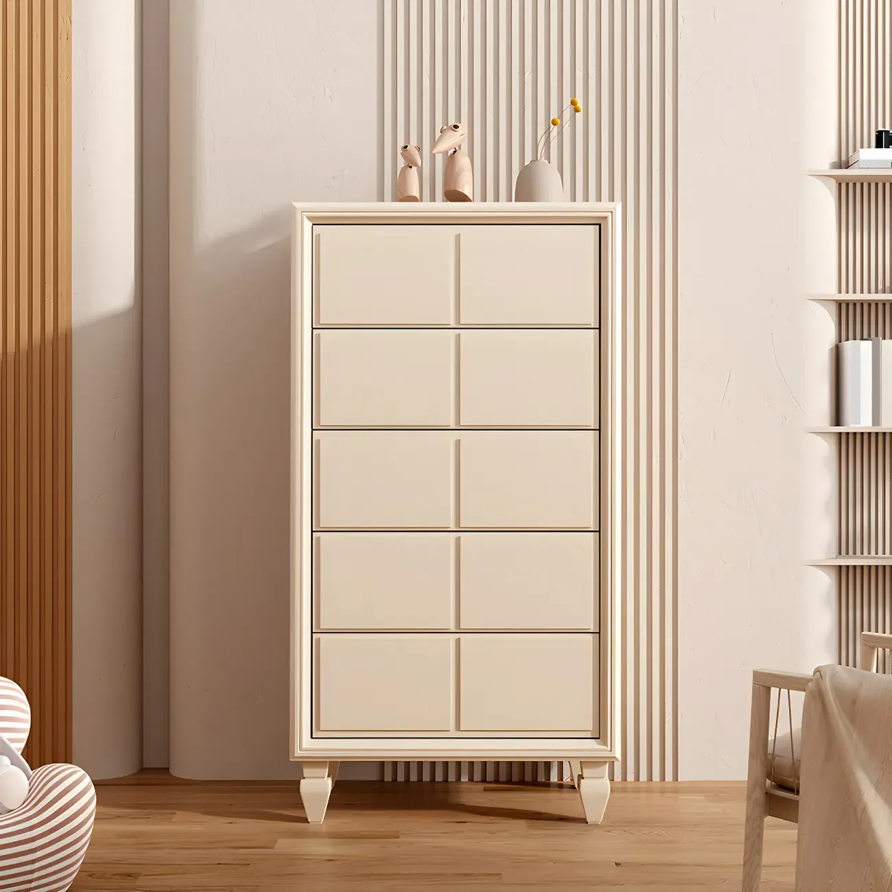 Modern White Wooden Dressers & Chests with Drawers Image - 4
