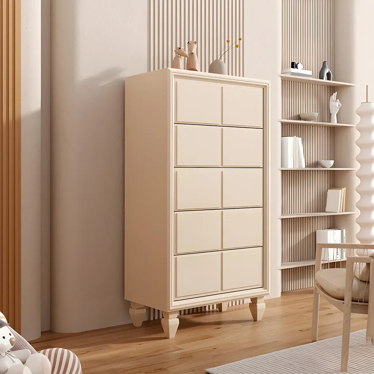 Modern White Wooden Dressers & Chests with Drawers Image - 6