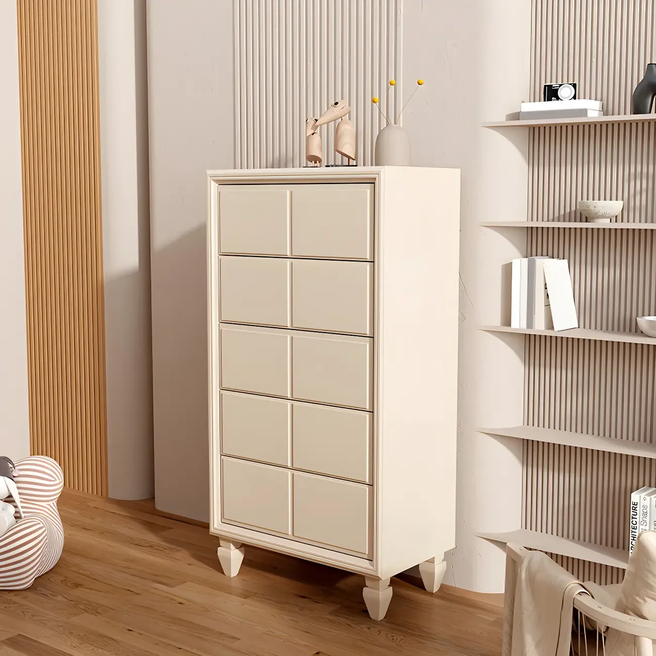Modern White Wooden Dressers & Chests with Drawers Image - 7