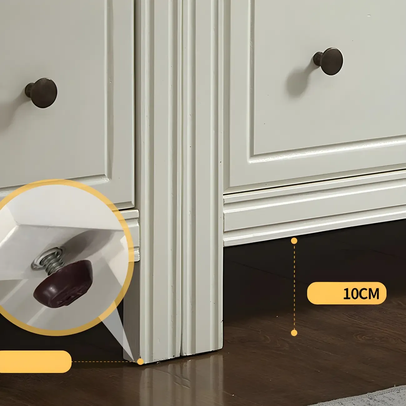 Modish White Wooden Bookcase with Glass Doors Image - 12