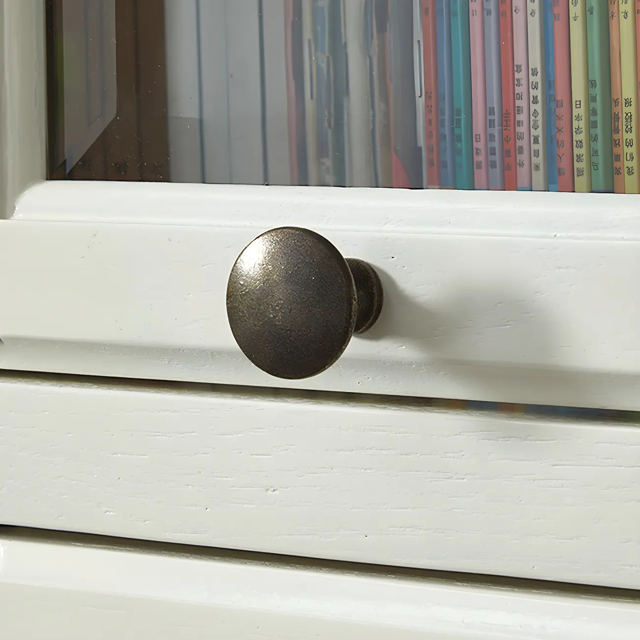 Modish White Wooden Bookcase with Glass Doors Image - 13 | homeyfad