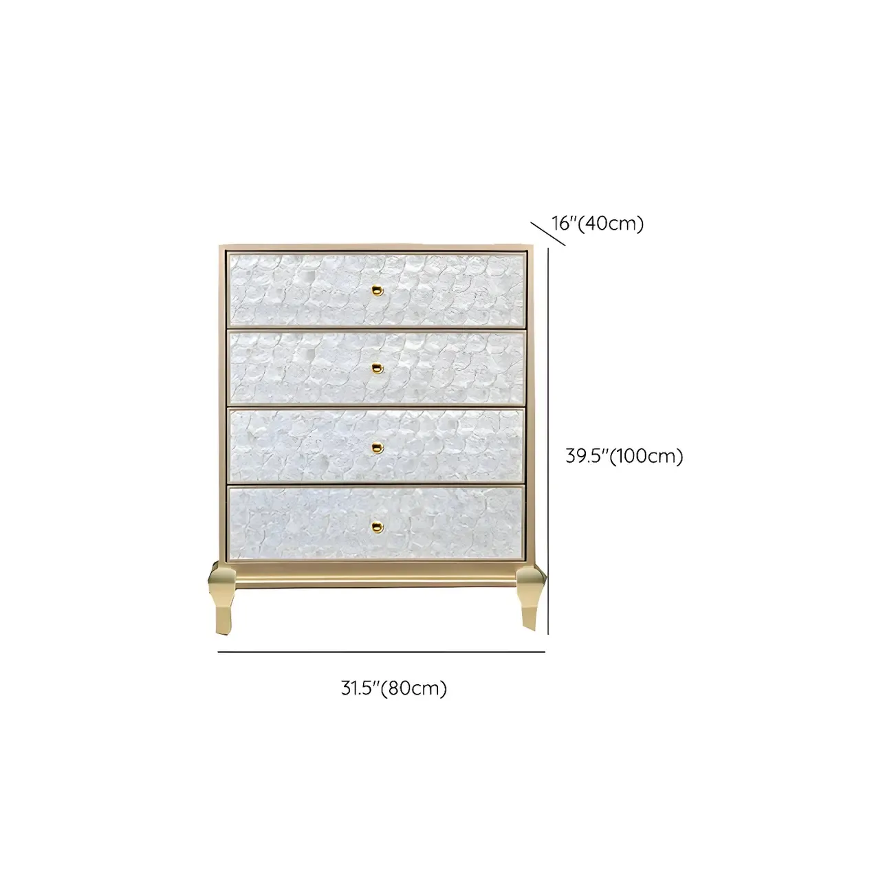 Luxurious Wooden Dresser with 5 Drawers for Bedroom Image - 16
