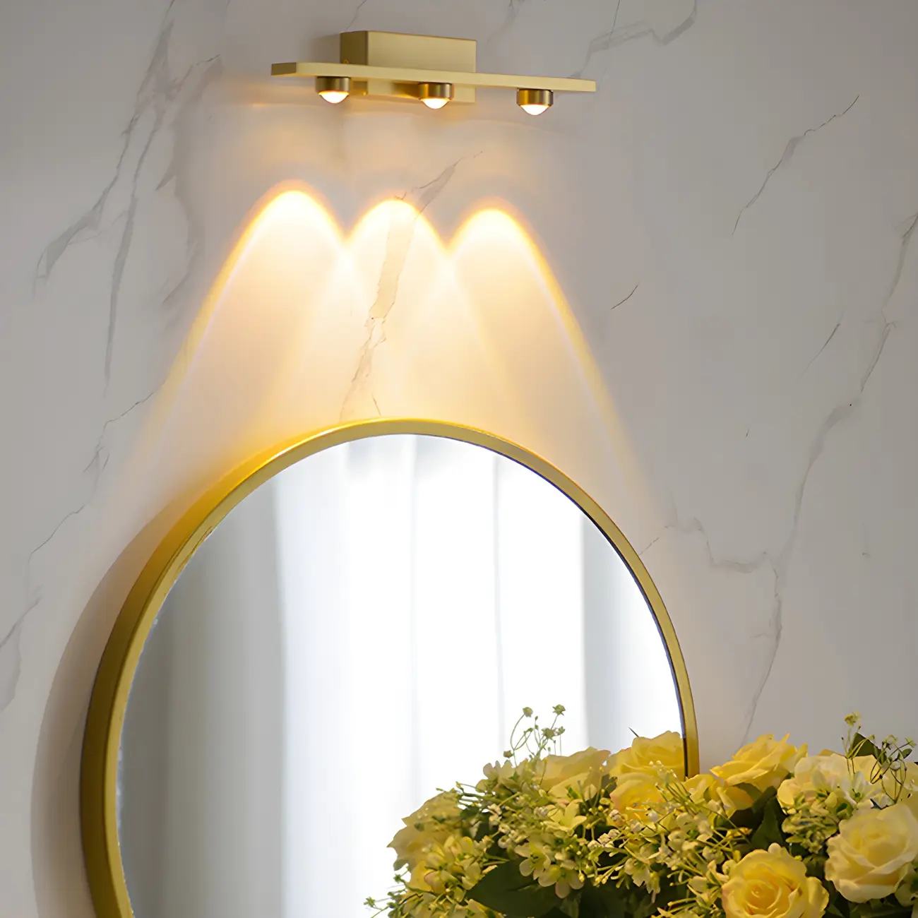 Modern Solid Brass Vanity Light with Metal Shade for Bathroom Image - 2 | homeyfad