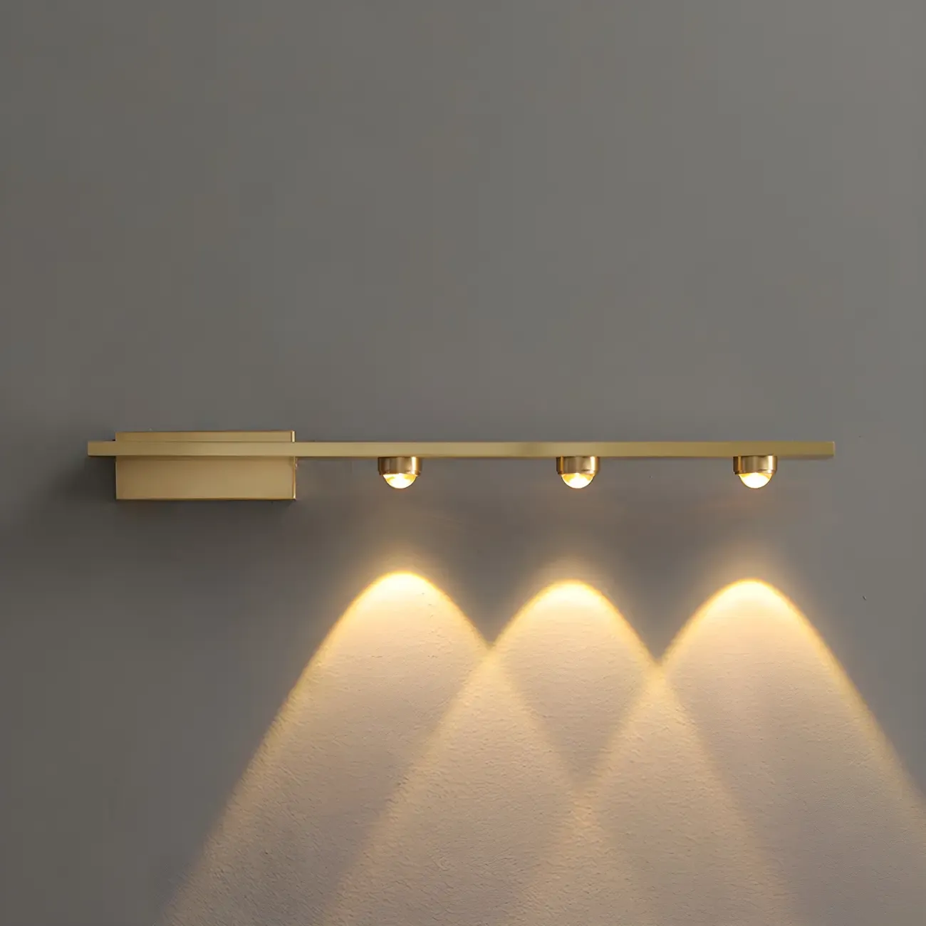 Modern Solid Brass Vanity Light with Metal Shade for Bathroom Image - 4
