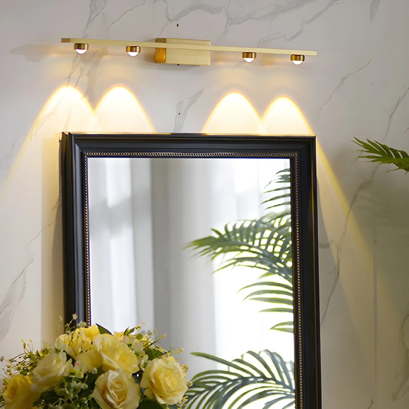 Modern Solid Brass Vanity Light with Metal Shade for Bathroom Image - 5 | homeyfad