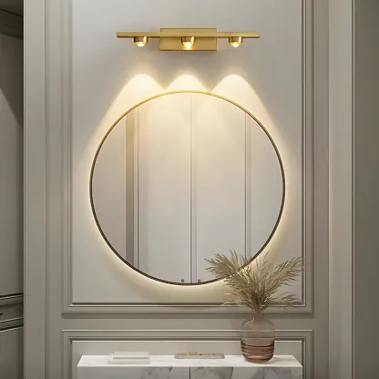 Modern Solid Brass Vanity Light with Metal Shade for Bathroom Image - 6