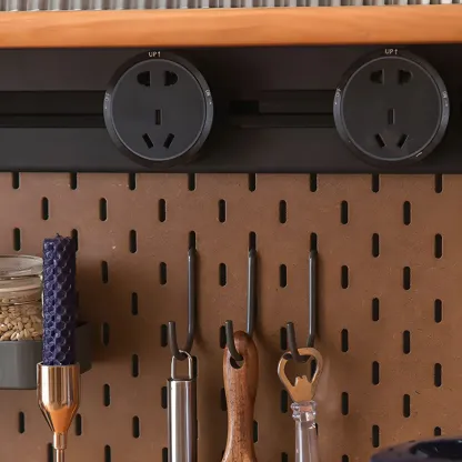 Glam Wooden Display Cabinet with Sliding Doors for Dining Room Image - 14