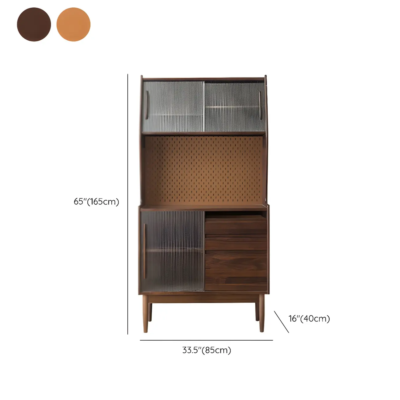 Glam Wooden Display Cabinet with Sliding Doors for Dining Room #size | homeyfad
