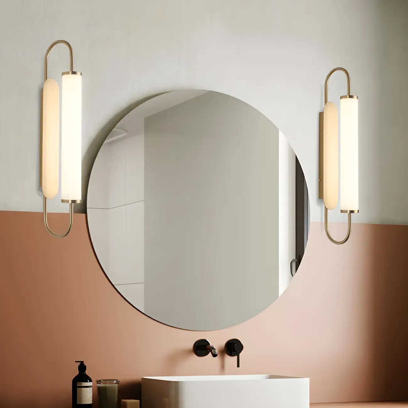 Modern Gold LED Tube Vanity Light for Bathroom Image - 1