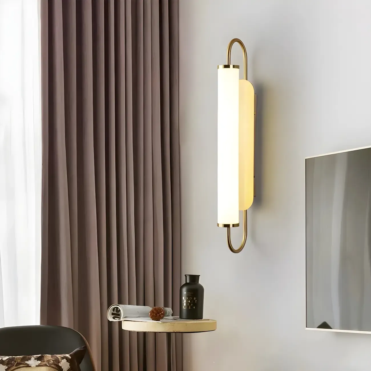 Modern Gold Straight Cylinder Dimmable LED Vanity Light - HomeyFad