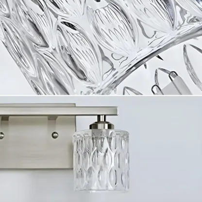 Modern Silver Glass Vanity Lighting for Bathroom Image - 4