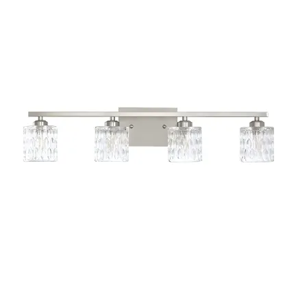 Modern Silver Glass Vanity Lighting for Bathroom Image - 5