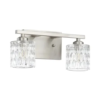 Modern Silver Glass Vanity Lighting for Bathroom Image - 6