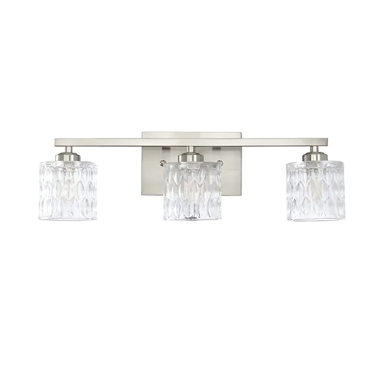 Modern Silver Glass Vanity Lighting for Bathroom Image - 7