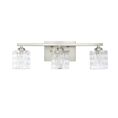 Modern Silver Glass Vanity Lighting for Bathroom Image - 7