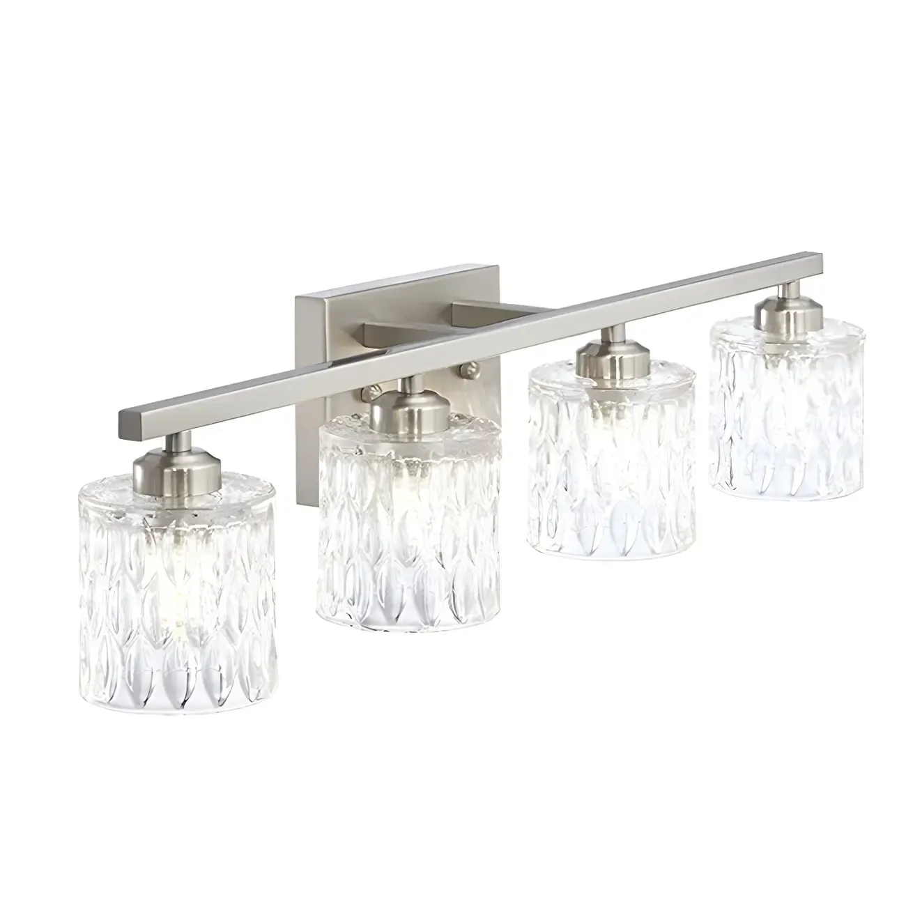 Modern Silver Glass Vanity Lighting for Bathroom Image - 8