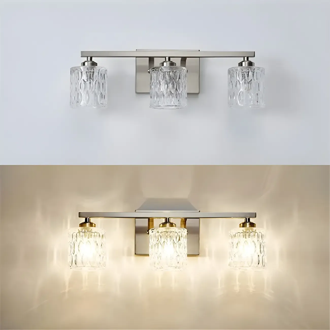 Modern Silver Glass Vanity Lighting for Bathroom Image - 10