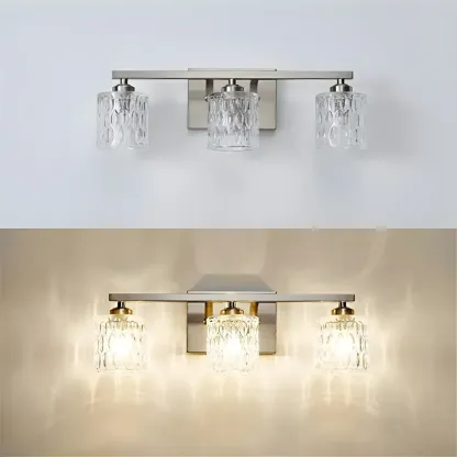 Modern Silver Glass Vanity Lighting for Bathroom Image - 10