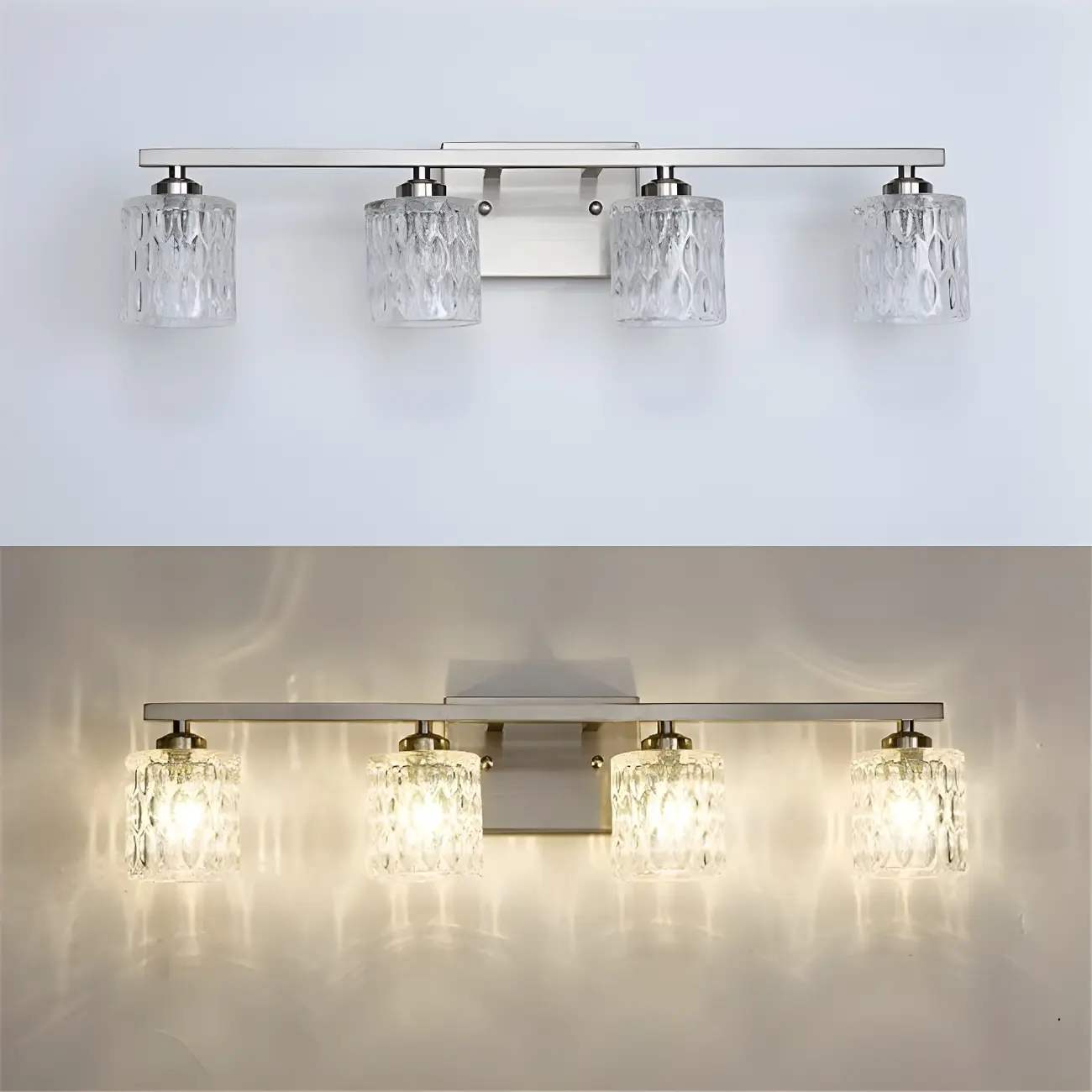 Modern Silver Glass Vanity Lighting for Bathroom Image - 11 | homeyfad