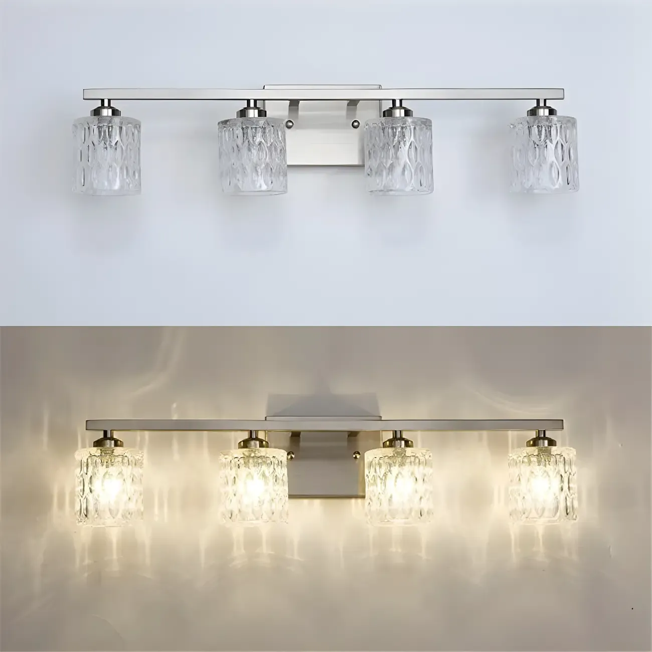 Modern Silver Glass Vanity Lighting for Bathroom Image - 11