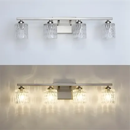 Modern Silver Glass Vanity Lighting for Bathroom Image - 11