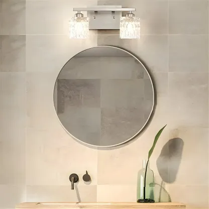 Modern Silver Glass Vanity Lighting for Bathroom Image - 12