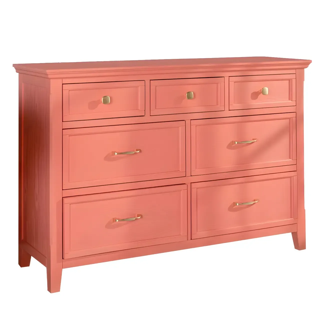 Elegant Wooden Dresser in Green Color with Storage Image - 5