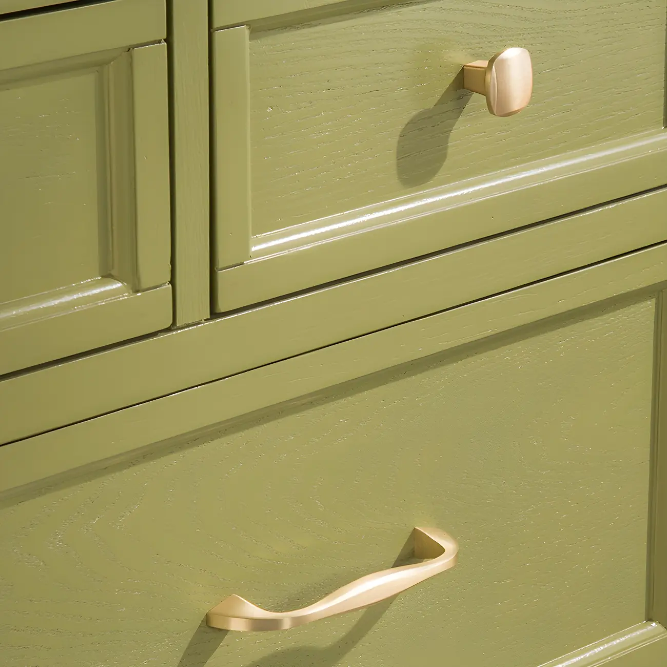 Elegant Wooden Dresser in Green Color with Storage Image - 14 | homeyfad