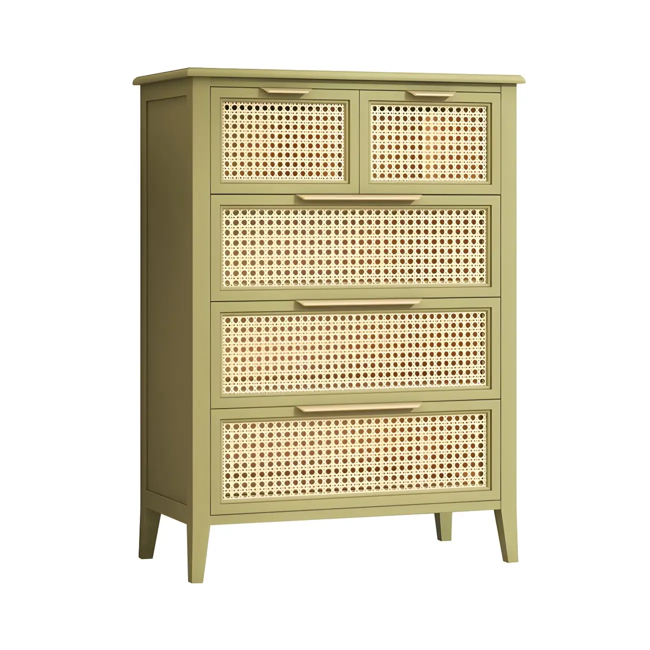 Elegant Wooden Dresser in Green Color with Storage Image - 17